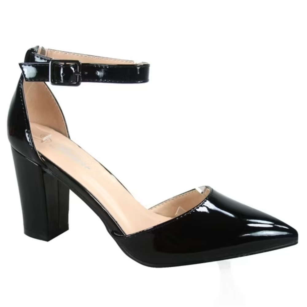 ✨️NWT✨️FOREVER - 7.5 Elegant Black Patent Leather Women's Heels - Picture 1 of 6